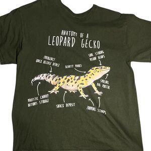 Anatomy of a Leopard Gecko Graphic Tee | Army Green | Size L